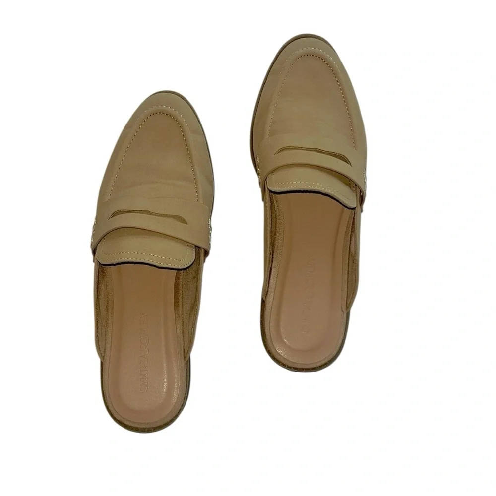Cynthia Rowley Prescott Light Tan Pointed Mules Size 9 - Picture 2 of 6